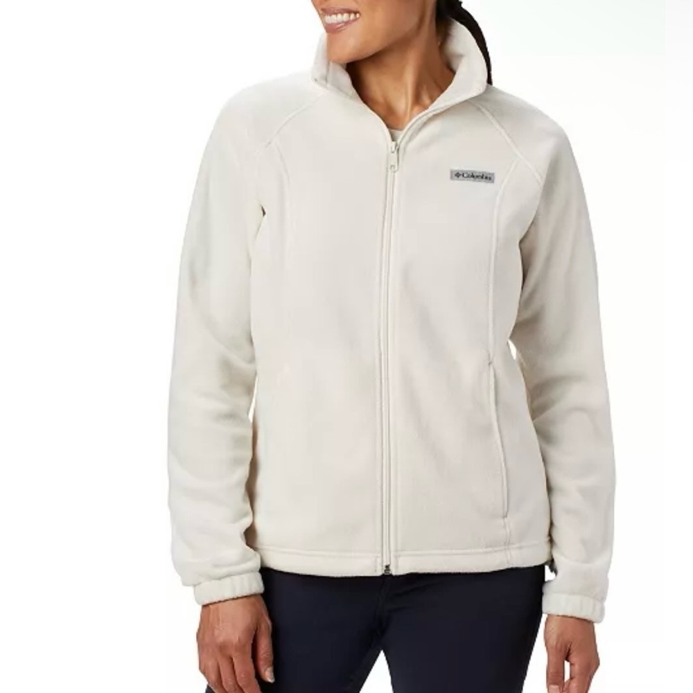Columbia Women's Benton Springs Full Zip Off-White Fleece Jacket - Picture 1 of 10